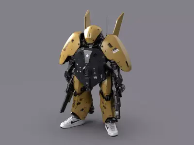 Night City Armored Special Police Squad 3D model