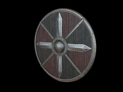 Shield medieval v4 Low-poly 3D model
