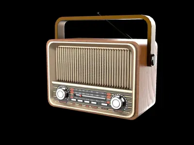 Vintage Radio Low-poly 3D model