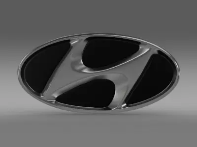Hyundai company logo 3D model