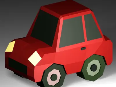 Low Poly Smart Mini Car 3D model Free low-poly 3D model