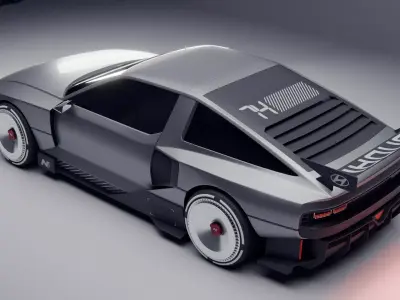 Rigged Hyundai N-Vision 74 Model 3D model