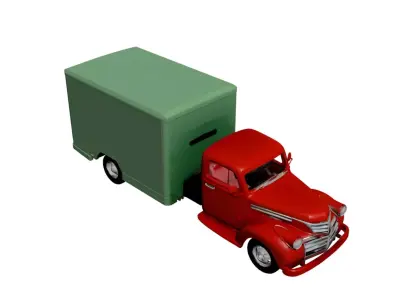 1950 Box Delivery Pickup 3D Model Classic Cargo Utility Vehicle 3D model
