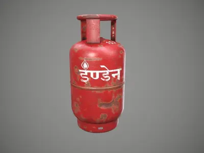 Gas Cylinder Low-poly 3D model 6