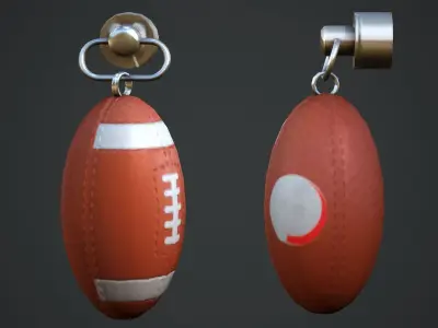 Rugby Ball Weapon Charm - Low Poly Game Ready Low-poly 3D model