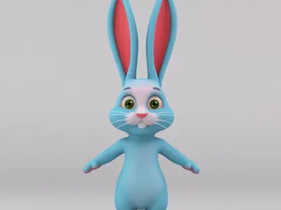 Cartoon Bunny Rabbit Biped 3D model