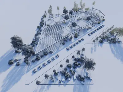 public park-Private Park Landscape 3D model 15