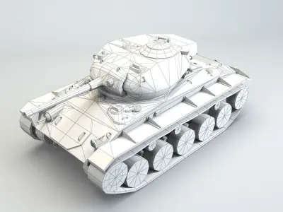 Low Poly M24 Chaffe light tank Low-poly 3D model