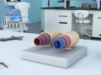 Anatomical Model Blood Vessels in Cross Section 3D model