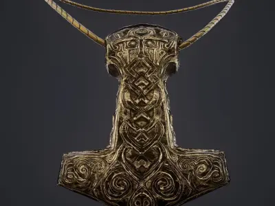 Viking Pendant Low-poly 3D model