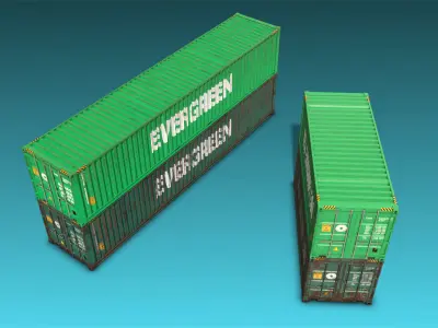 Shipping Container 03 Low-poly 3D model