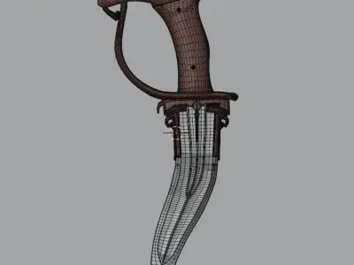 Dagger sword with handle Low-poly 3D model