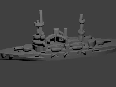 German Deutschland Class Battleship 3D print model