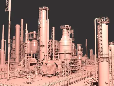 Mega Oil Refinery 3D model