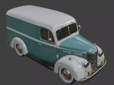 Vintage Delivery Van 3D Model 3D model