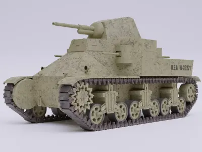M2A1 Tank 3D model