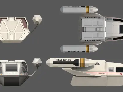 Type6  ShuttleVariant Low-poly 3D model