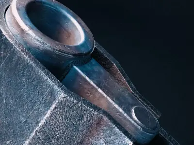 Industrial Sci-Fi Revolver - ARC Anvil Inspired Low-poly 3D model