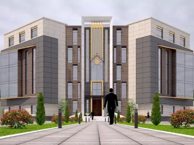 office building Low-poly 3D model shop