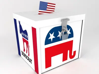 ballot box USA  Low-poly 3D model