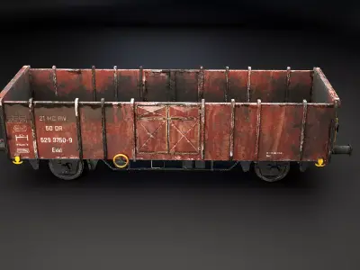 Used Coal Railcar Ekkl Low-poly 3D model