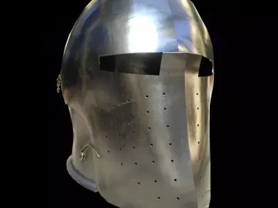 Visored Barbuta Helmet Low-poly 3D model