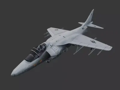 Harrier Jump Jet Low Poly Low-poly 3D model