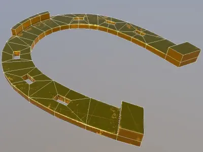 horseshoe gold Free low-poly 3D model