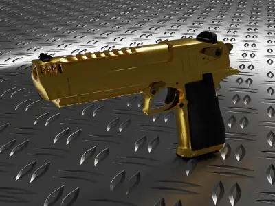 Gold desert eagle 3D model