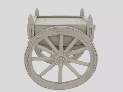 Medieval Fantasy Wooden Cart for 3D print 3D model