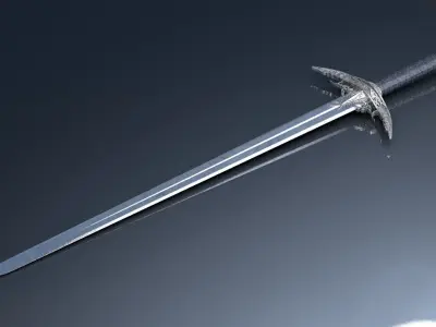 Medieval sword 3D model 8