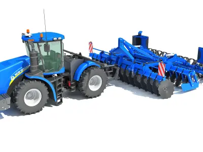 Tractor Seed Drill New Holland 3D model