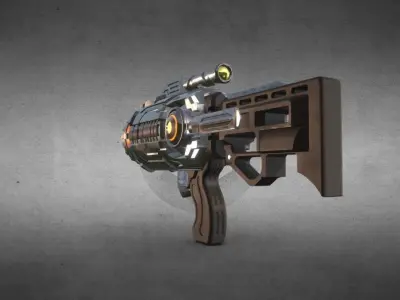 gun laser 02 Low-poly 3D model