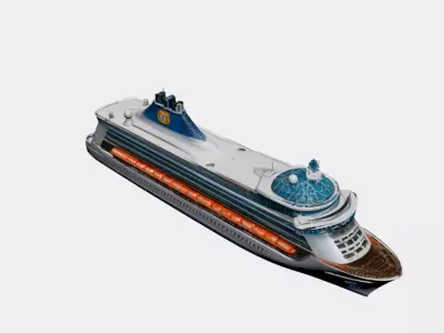 Modern Luxury Cruise Ship - Sleek 3D Ocean Liner Model 03 3D model
