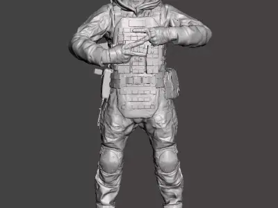 soldier 3d model for 3d printing in 3 poses  3D print model