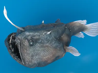 Anglerfish Rigged for Maya 3D model