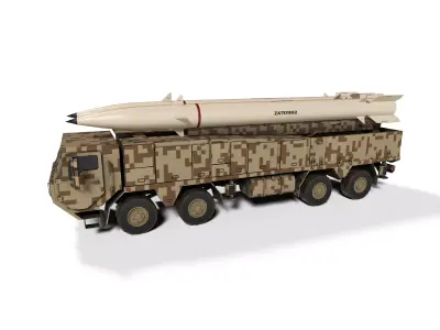 zolfaghar missile launcher lowpoly Low-poly 3D model