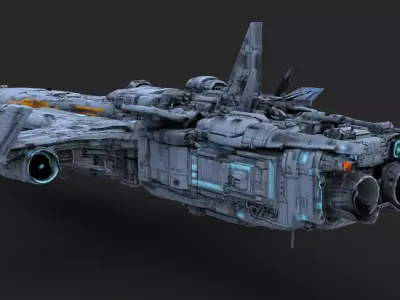 Futuristic Spacecraft High Detail 3D model