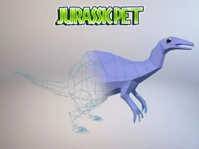 Deinocheirus mirificus Low-poly 3D model