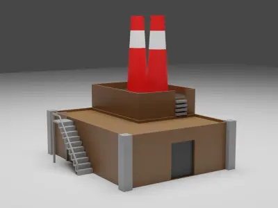 Factory with chimneys Free low-poly 3D model