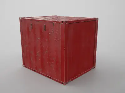  Intermodal Shipping Container 10-foot-long Red Aged 