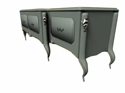 Antique French style tv unit Low-poly 3D model