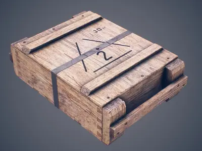 Soviet ammunition crate Low-poly 3D model