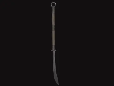 Medieval Naginata Low-poly 3D model