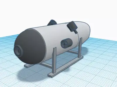 low poly submersible pack Low-poly 3D model