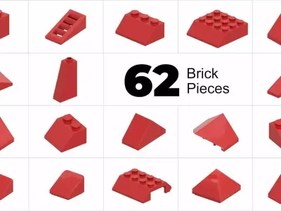 TwindBricks3D - 62 Bricks Slope collection 3D print model