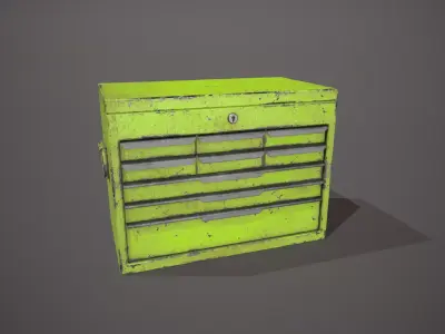 Green Tool Chest Low-poly 3D model