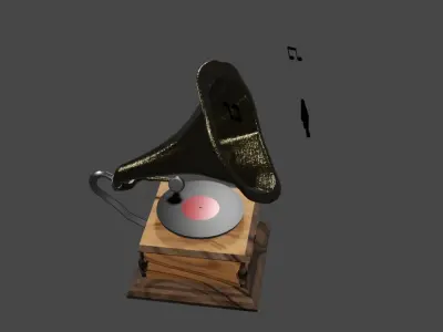 Phonograph old gramophone 3D model