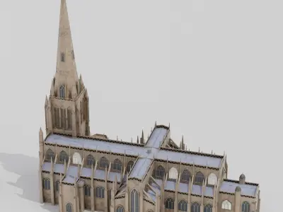 St Mary Redcliffe Church Low-poly 3D model