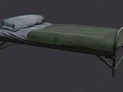US Army Barracks Bed for Interior Scenes Low-poly 3D model